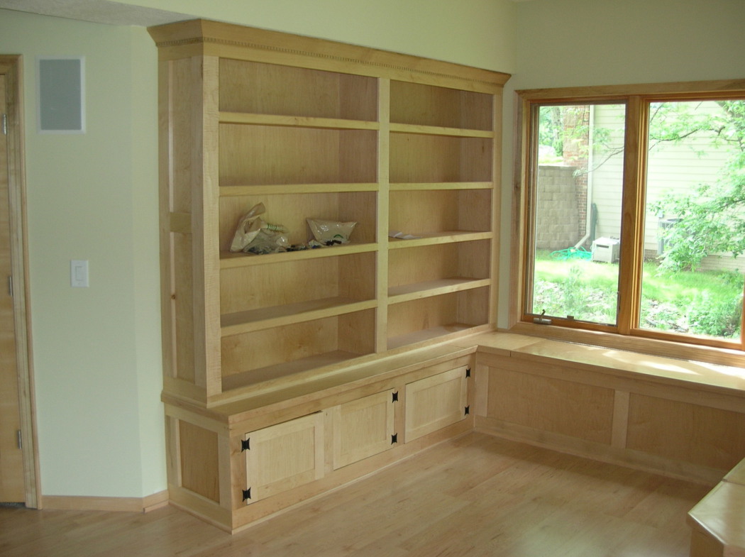 Bookcase with window seat
